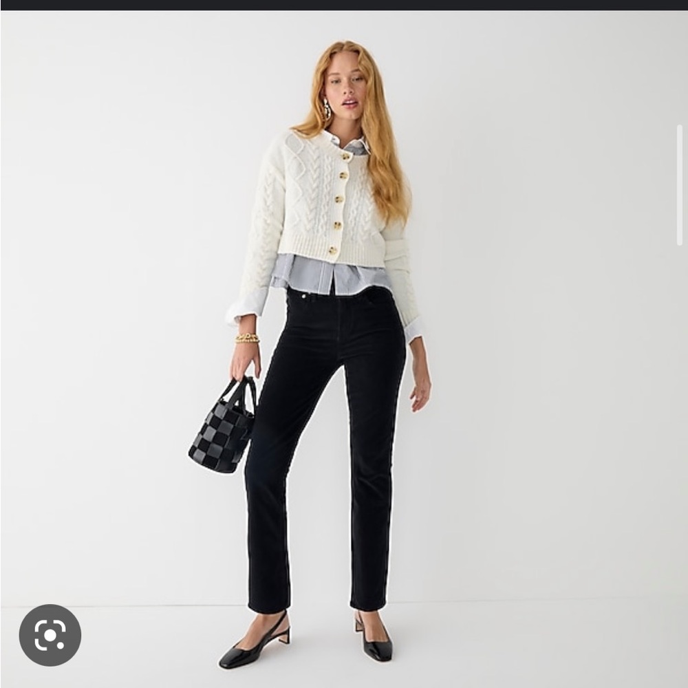 J.Crew Vintage straight pant in garment-dyed corduroy in black